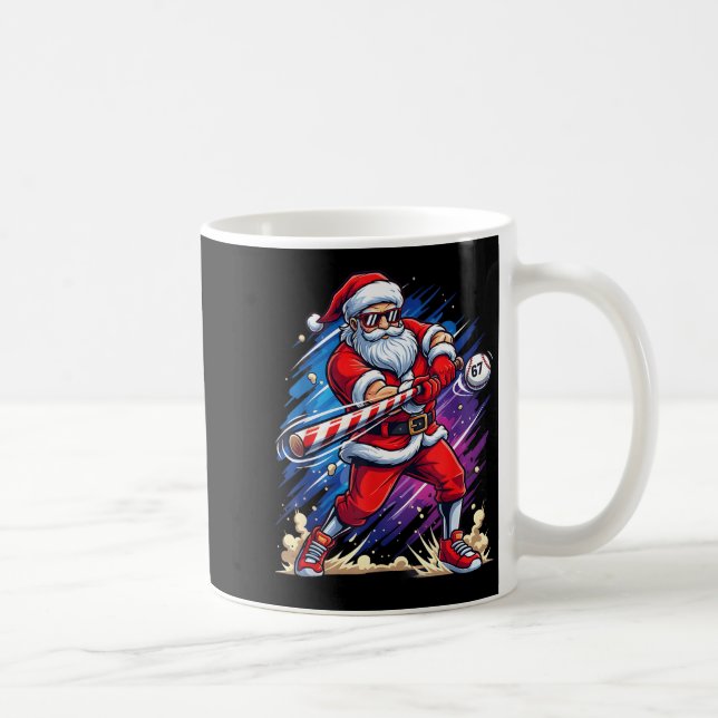 Christmas Baseball Funny Santa Game Day Xmas Boys  Kaffemugg (Höger)