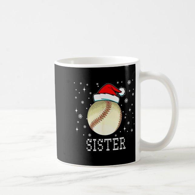 Christmas Baseball Sister Xmas Santa Hat Kids Boys Kaffemugg (Höger)