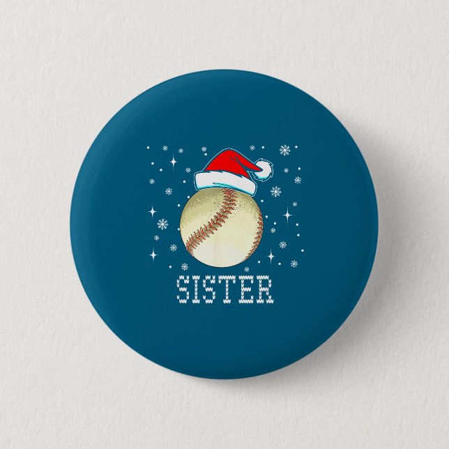 Christmas Baseball Sister Xmas Santa Hat Kids Boys Knapp (Framsida)