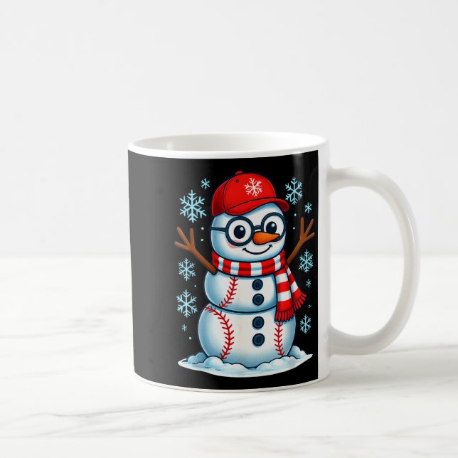 Christmas Baseball Snowman Xmas Pajamas Women Men  Kaffemugg (Höger)