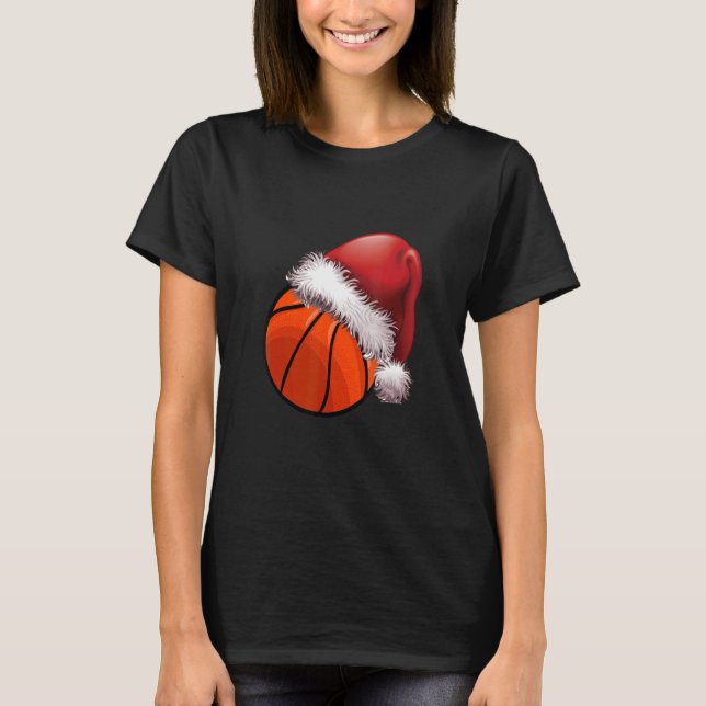 Christmas basketball For Kids Men Ball Santa Pajam T Shirt (Framsida)