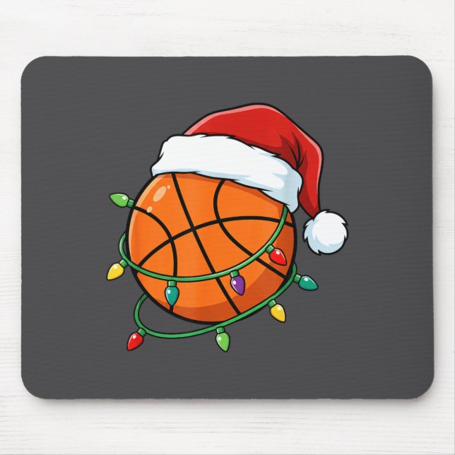Christmas Basketball Santa Hat Wrapped In Lights H Musmatta (Framsidan)