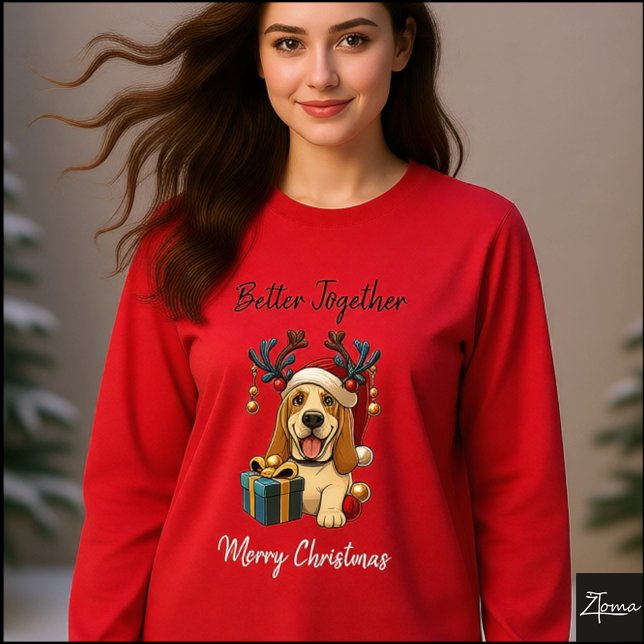 Christmas Basset Hound Reindeer Gift Graphic T Shirt (Skapare uppladdad)