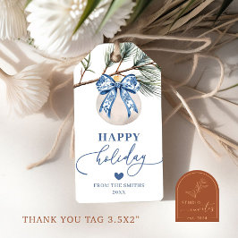 Christmas Bauble Chinoiserie Happy Holiday Tags Presentetikett