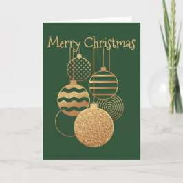 Christmas Bauble design with greeting green blank Kort