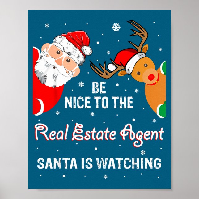 Christmas Be Nice To The Real Estate Agent Santa  Poster (Framsidan)