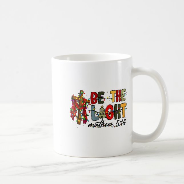 Christmas Be The Light Sun Matthew 5_14 Bible Chri Kaffemugg (Höger)