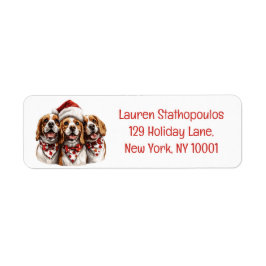 Christmas Beagle Dogs Returadress Etikett
