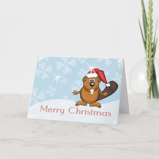 christmas beaver helgkort (Framsida)