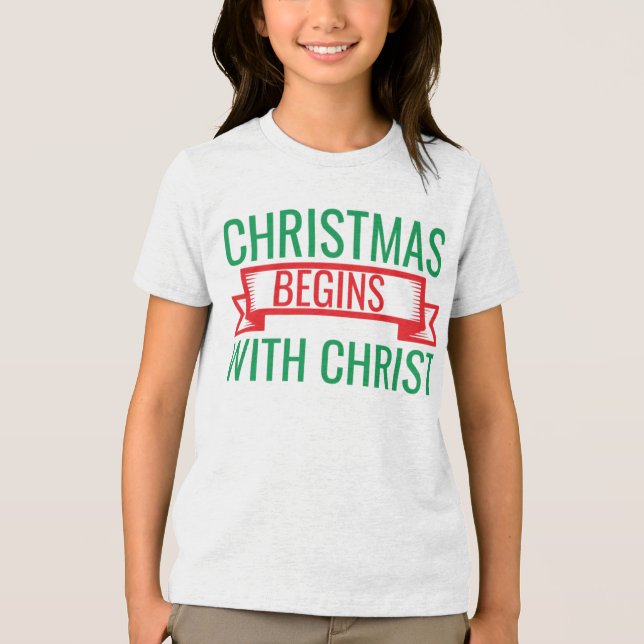 Christmas Begins with Christ-15523 T-Shirt Hoodie (Framsida)