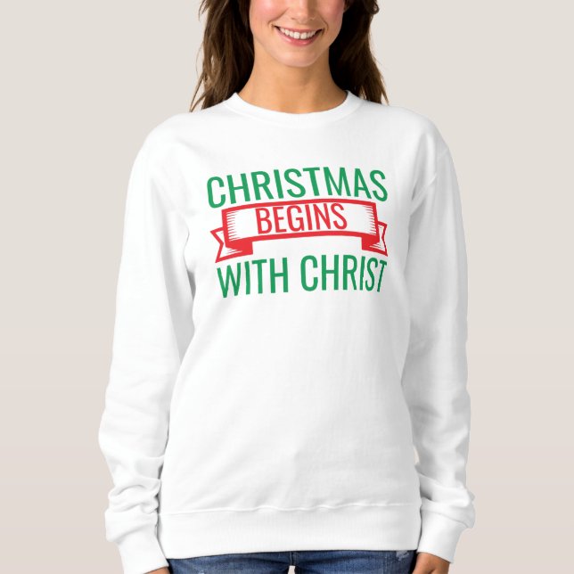 Christmas Begins with Christ-15523 T-Shirt Hoodie (Framsida)