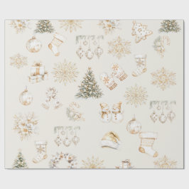 Christmas beige gold wrapping paper presentpapper