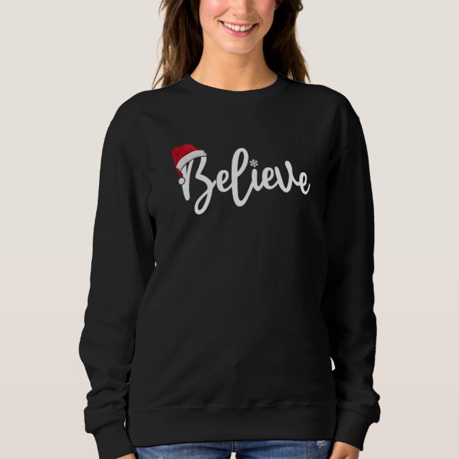 Christmas Believe in Santa Claus Men Women Kids T Shirt (Framsida)