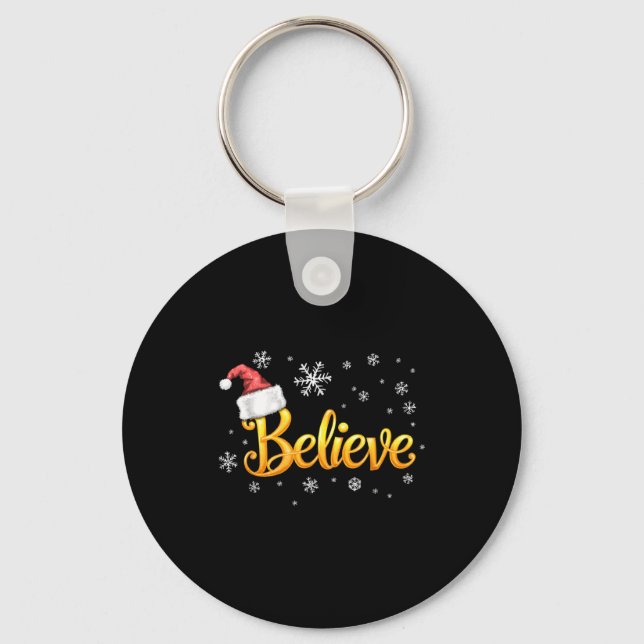 Christmas Believe Santa Claus Believe Christmas  Nyckelring (Framsida)