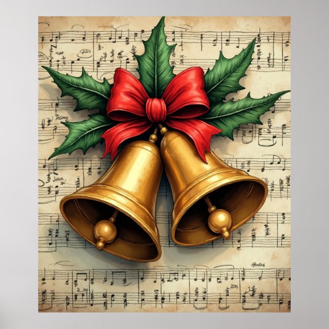 Christmas Bells on Sheet Music, Poster (Framsidan)