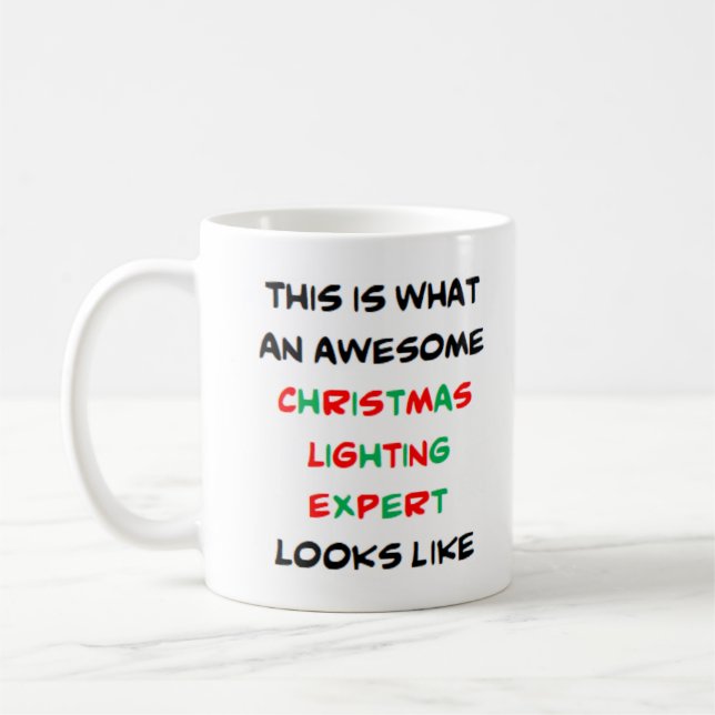 Christmas-belysningsexpert, fantastisk kaffemugg (Vänster)