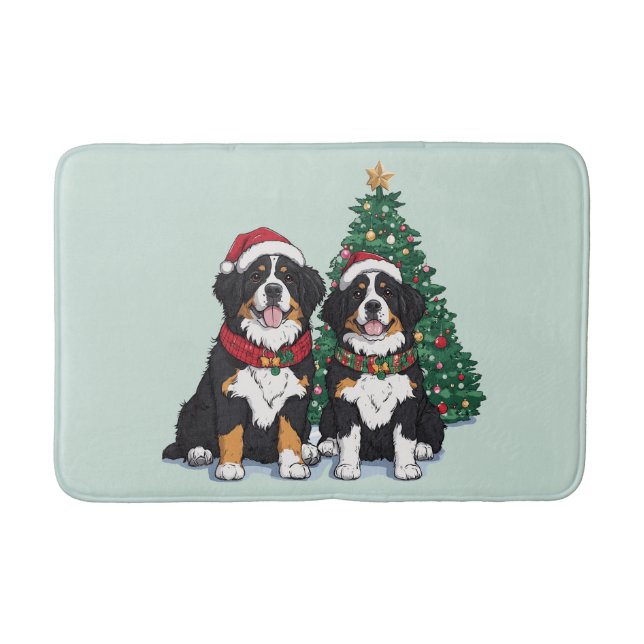 Christmas Bernese Mountain Dogs Badrumsmatta (Framsidan)