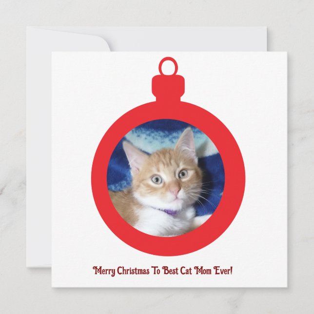 Christmas, Best Cat Mom Ever , Flat Card (Framsida)