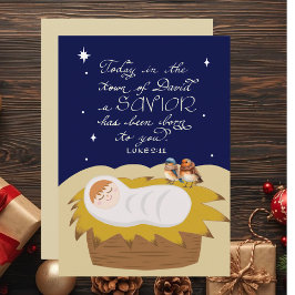 Christmas Bible Verse Luke Modern Personalized Julkort