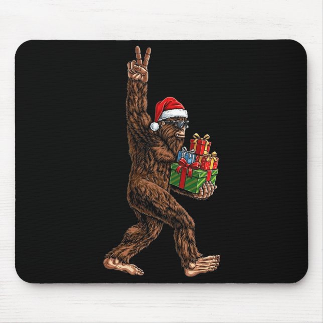 Christmas Bigfoot Santa Hat Funny Sasquatch Big Fo Musmatta (Framsidan)