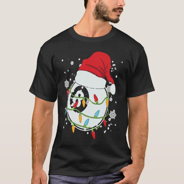 Christmas Billiard Funny Christmas Lights Xmas T Shirt (Framsida)