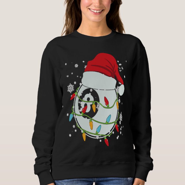 Christmas Billiard Funny Christmas Lights Xmas T Shirt (Framsida)
