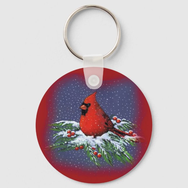 CHRISTMAS BIRD: CARDINAL: ART NYCKELRING (Framsida)