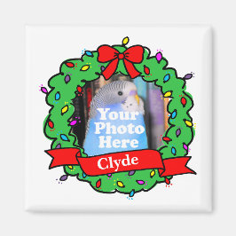 Christmas Bird Photo Wreath Magnet