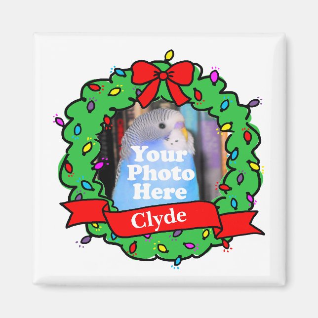 Christmas Bird Photo Wreath Magnet (Framsidan)