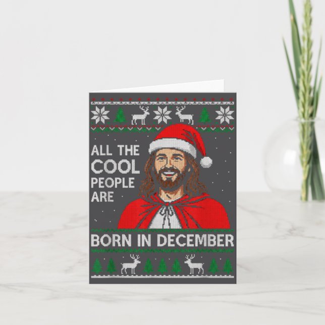 Christmas Birthday Humor Funny Jesus Born In Decem Kort (Framsida)
