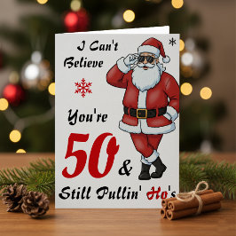 Christmas Birthday Santa Claus Sunglasses Funny Kort