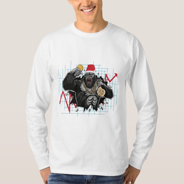 Christmas Bitcoin Stock Market T Shirt (Framsida)