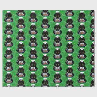 Christmas Black Cat Art Painting Presentpapper