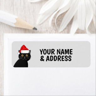 CHRISTMAS BLACK CAT-RETURETIKETTER RETURADRESS ETIKETT