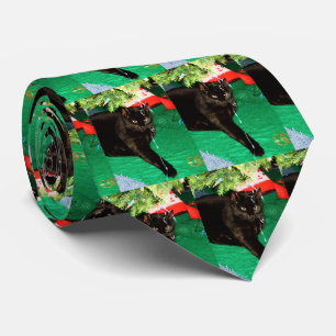 CHRISTMAS BLACK CAT tie Slips