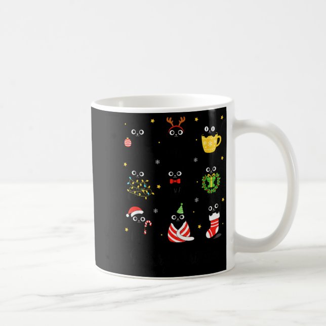 Christmas Black Cats Merry Christmas Cute Holiday  Kaffemugg (Höger)