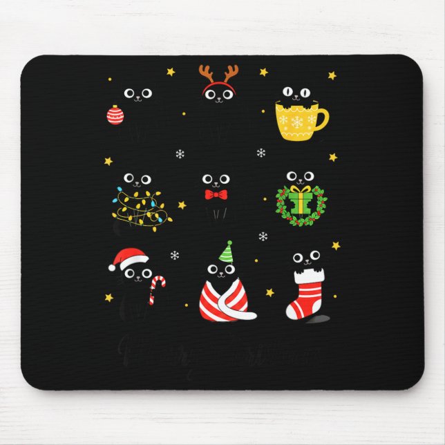 Christmas Black Cats Merry Christmas Cute Holiday  Musmatta (Framsidan)