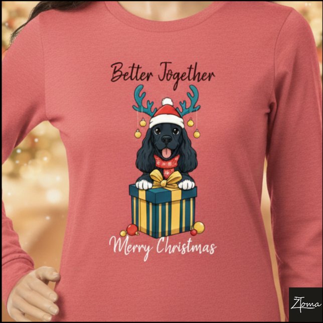 Christmas Black Cocker Spaniel Gift Graphic T Shirt (Skapare uppladdad)