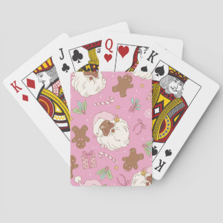 Christmas Black Santa Pastel Pink Casinokort