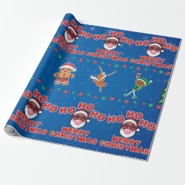 Christmas Black Santa Wrapping Paper Presentpapper