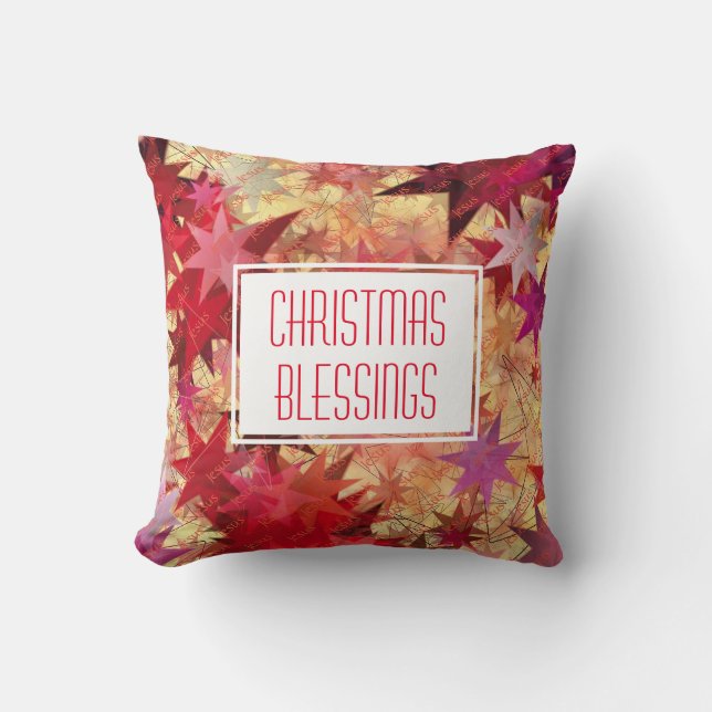 CHRISTMAS BLESSINGS Anpassade Rustic Stars Kudde (Framsida)