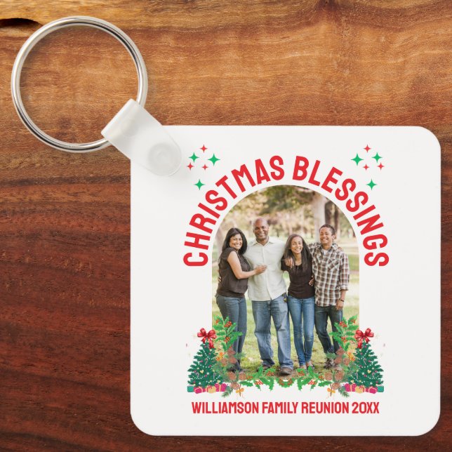 CHRISTMAS BLESSINGS FAMILY REUNION Matching Group Nyckelring (Framsida)