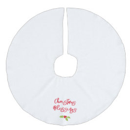 Christmas Blessings Holly Festive Holiday Faith Julgransmatta Fusklinne