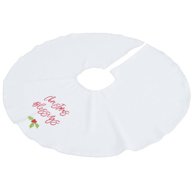 Christmas Blessings Holly Festive Holiday Faith Julgransmatta Fusklinne (Vinklad)