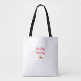 Christmas Blessings Holly Festive Holiday Faith Tygkasse