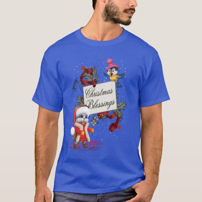 Christmas Blessings.  T Shirt (Framsida)