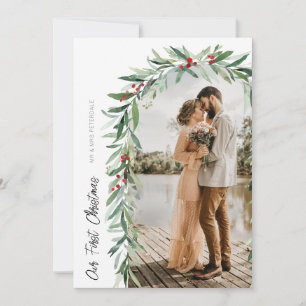 Christmas blommigt arch helgdag bröllop meddelande