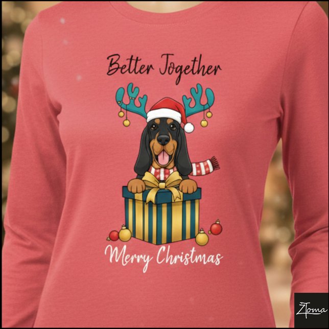 Christmas Bloodhound Reindeer Scarf Gift Graphic T Shirt (Skapare uppladdad)