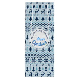 CHRISTMAS Blue Hjort mönster personlig Vin Gift