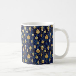 CHRISTMAS BLUE MED GULD HELGDAG ORNATIONS KAFFEMUGG